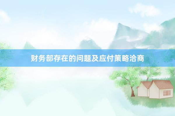 财务部存在的问题及应付策略洽商