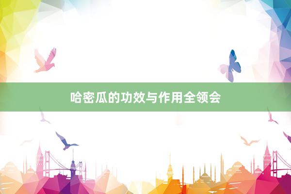 哈密瓜的功效与作用全领会